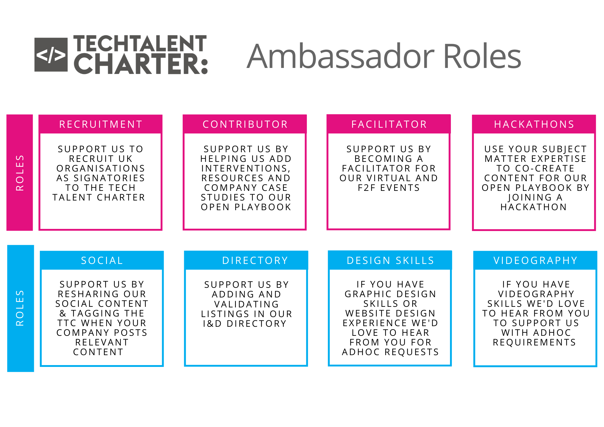 2021 Tech Talent Charter Ambassador Roles